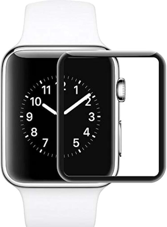 AMERTEER 9H 0.2mm Tempered Glass Film 3D Screen Protector For Apple Watch black 38mm